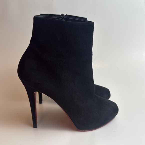 Christian Louboutin Elegant Black Suede Sock Ankle Boots Size 38 - Picture 3 of 11